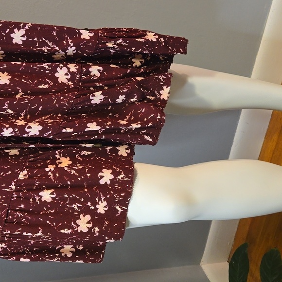 Hatley Floral V-Neck Adjustable Waist Asymmetrical Ruffled Hem Dress Size XL - Picture 4 of 11